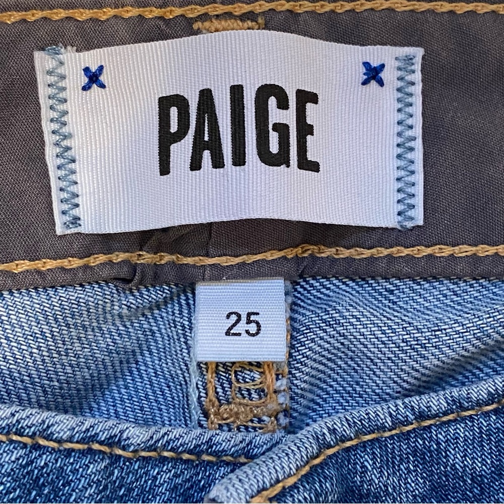 Paige Jimmy Jimmy Skinny In Delilah Destructed Blue Ripped Boyfriend Jeans 💙 25 - Picture 9 of 12